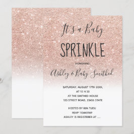 Roos gouden nevel, witte ombre baby kaart