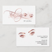 Roos gouden ogen wimpers make-up artist lash exten visitekaartje (Voorkant / Achterkant)
