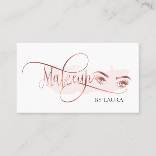 Roos gouden ogen wimpers make-up artist lash exten visitekaartje (Voorkant)