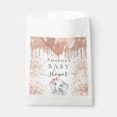 Roos gouden olifant meisje ballonnen Baby shower Bedankzakje (Voorkant)