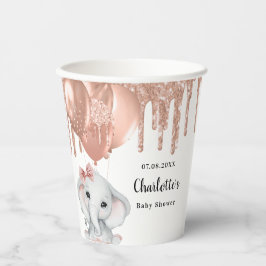 Roos gouden olifant meisje ballonnen Baby shower Papieren Bekers