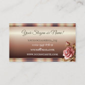 Roos Gouden Ombre Gradiënt Roze  Glamour Visitekaartje (Achterkant)