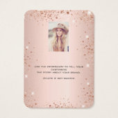 Roos gouden oorbel foto display kaart (Achterkant)