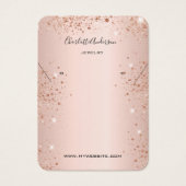 Roos gouden oorkonde glitter-display visitekaartje (Voorkant)