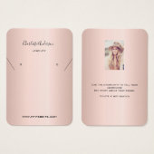 Roos gouden oorringen siersieraden, fotokaart visitekaartje (Voorkant /achterkant)