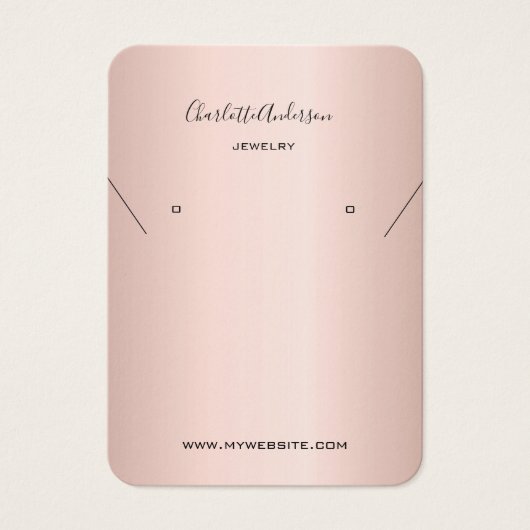 Roos gouden oorringen siersieraden, fotokaart visitekaartje (Voorkant)