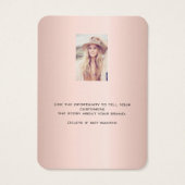 Roos gouden oorringen siersieraden, fotokaart visitekaartje (Achterkant)