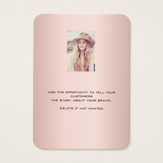 Roos gouden oorringen siersieraden, fotokaart visitekaartje (Achterkant)