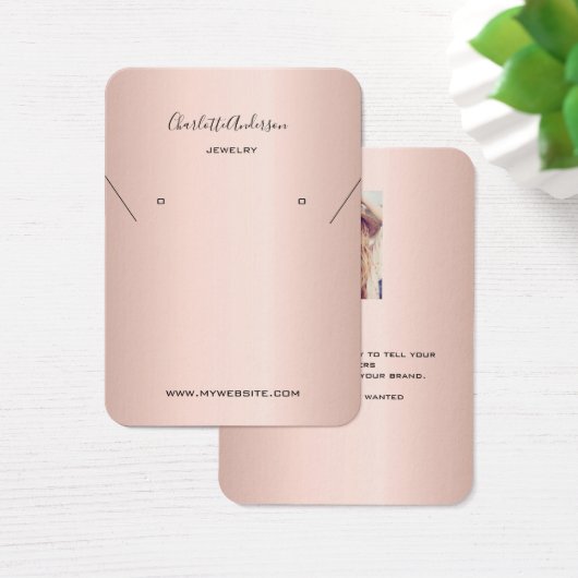 Roos gouden oorringen siersieraden, fotokaart visitekaartje (Bureau)