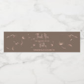 Roos Gouden Paardebloem Eenvoudige en Elegante Bru Waterfles Etiket (Enkel label)