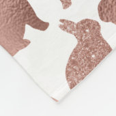 Roos Gouden Paashaas Glitter Folie Metallic Fleece Deken (Hoek)