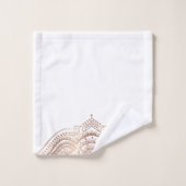 Roos-gouden Paisley Kant Ornament Bad Handdoek (Wasdoekje)