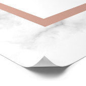 Roos gouden palmboom marmeren bruiloft welkom poster (Hoek)