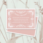 Roos gouden papel picado Boeken voor Baby shower Informatiekaartje