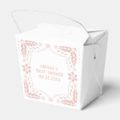 Roos gouden papel picado dank u Baby Girl Shower Bedankdoosjes (Achterkant)