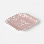 Roos gouden papel picado dank u Baby Girl Shower Papieren Bordje (Gebogen)