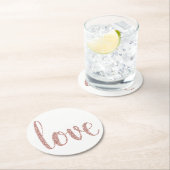 Roos gouden papier onderzetters, liefde, glitter l ronde kartonnen onderzetter (Insitu)