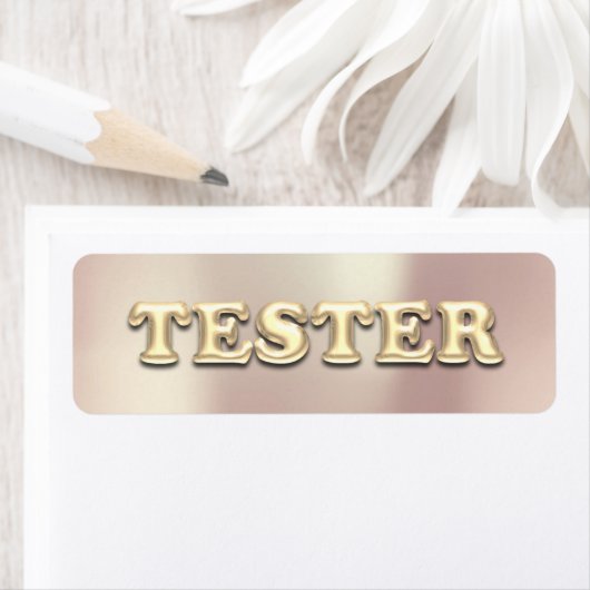 Roos gouden parelmoer 3D tester monster containers Etiket (Insitu)