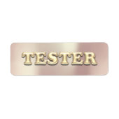 Roos gouden parelmoer 3D tester monster containers Etiket (Voorkant)