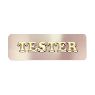 Roos gouden parelmoer 3D tester monster containers Etiket