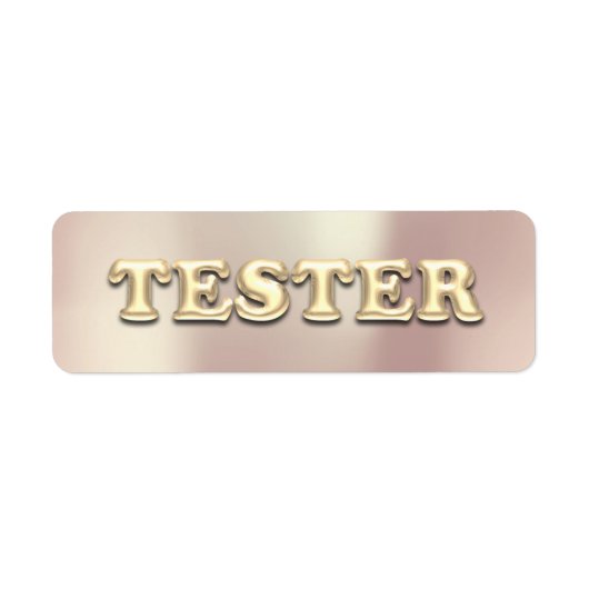 Roos gouden parelmoer 3D tester monster containers Etiket (Voorkant)