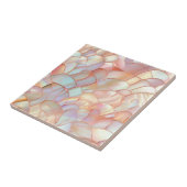 Roos gouden parelmoer tegeltje (Zijkant)