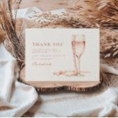 Roos Gouden Parels en Prosecco Bedankkaart