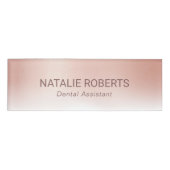 Roos gouden pastel elegant naambadge (Voorkant)