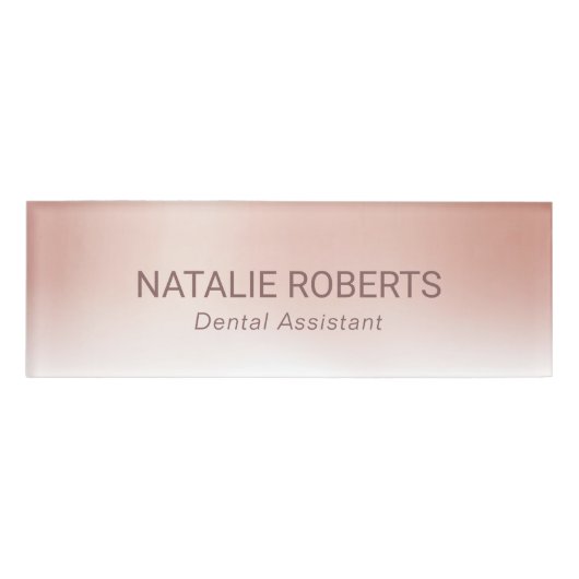 Roos gouden pastel elegant naambadge (Voorkant)