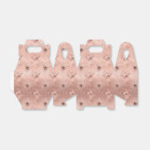 Roos gouden pauwenveer bedankdoosjes (Uitgevouwen)