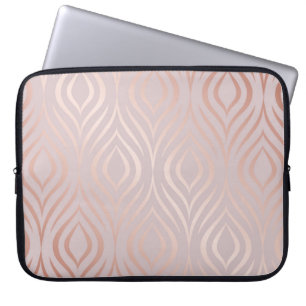 Roos gouden pauwenveren, laptop sleeve