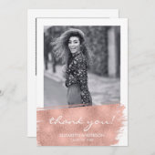 Roos gouden penseelstreek Afstuderen Bedankkaart (Voorkant / Achterkant)