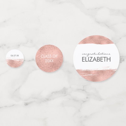 Roos gouden penseelstreek Afstuderen Confetti (Achterkanten)