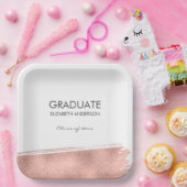 Roos gouden penseelstreek Afstuderen Papieren Bordje (Feest)