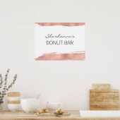 Roos gouden penseelstreek vleermuis mitswa donut b poster (Keuken)