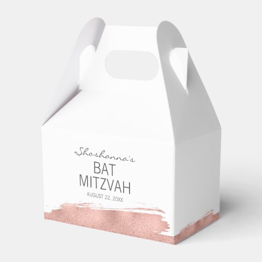 Roos gouden penseelstreek vleermuis mitswa gunst d bedankdoosjes (Voorkant Zijde)