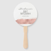 Roos gouden penseelstreek vleermuis mitswa handwaaier (Achterkant)