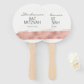 Roos gouden penseelstreek vleermuis mitswa handwaaier (Voorkant en achterkant)