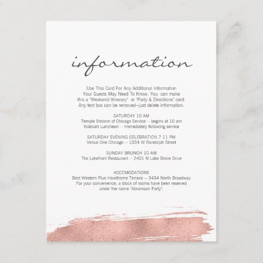 Roos gouden penseelstreek vleermuis mitswa informa informatiekaartje (Voorkant)