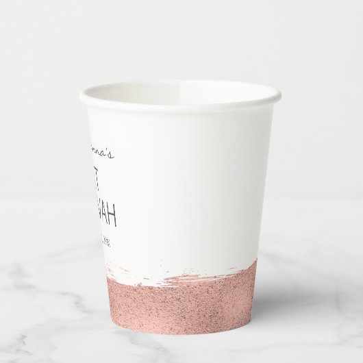 Roos gouden penseelstreek vleermuis mitswa papier  papieren bekers (Links)