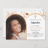 Roos gouden perzik bloemen foto boog Bevestiging Kaart (Voorkant)