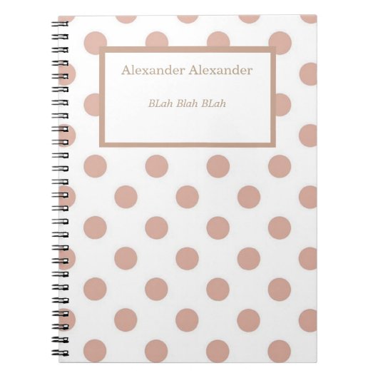 Roos gouden Pokadot Notitieboek (Voorkant)