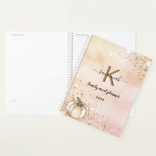 Roos gouden pompoen familie maaltijd planner (Display)
