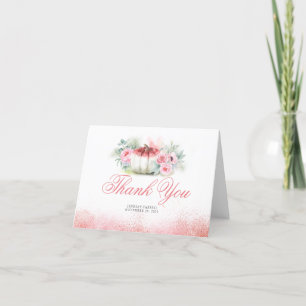 Roos gouden pompoen Herfst Baby shower dank u Bedankkaart