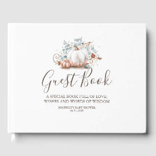 Roos Gouden Pompoen Herfst Baby shower Wensen & Wi Gastenboek