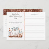 Roos gouden pompoen Herfst Vrijgezellenfeest recep Informatiekaartje (Voorkant / Achterkant)