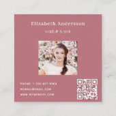Roos gouden profielfoto qr code Facebook Vierkante Visitekaartje (Achterkant)