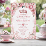 Roos gouden Quinceañera kroonvlinder 15 Anos Kaart<br><div class="desc">Roos Gold Quinceañera Crown Mexican Butterfly Invitation Mis Quince 15 Anos,  16e Verjaardag, </div>