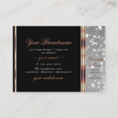 Roos gouden rand voor zwarte en zilverglaasde glaz visitekaartje (Achterkant)