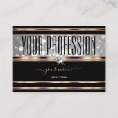 Roos gouden rand voor zwarte en zilverglaasde glaz visitekaartje (Voorkant)